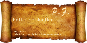 Pritz Friderika névjegykártya